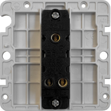 flat brushed steel light switch (1 gang/white switch) back bc0625