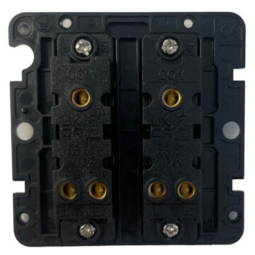 spectrum matt black switch (2 gang) back bc0625