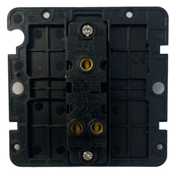 victorian polished chrome light switch (1 gang/black insert/polished chrome switch) back bc0625