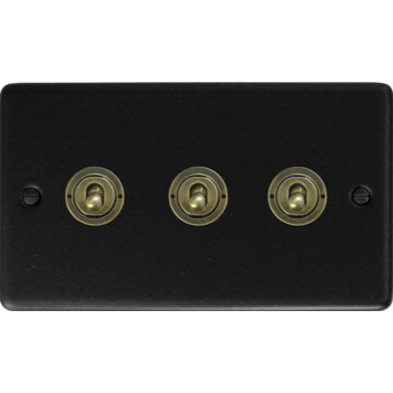 contour graphite toggle grid plate (3 gang) front fc0725