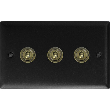 spectrum graphite toggle grid plate (3 gang) front fc0725