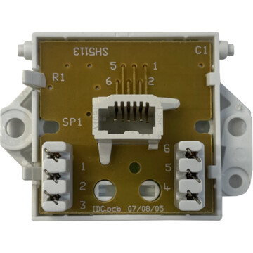 polished steel slave telephone socket (white insert) back bc0625