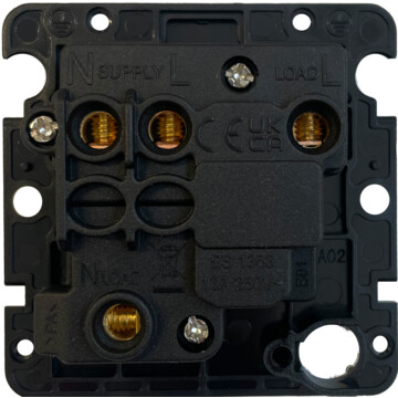 flat tarnished copper switched fused spur (black nickel switch) back bc0625