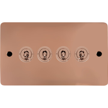 flat copper toggle switch (4 gang/bright copper toggle) front fc0725