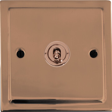 victorian copper toggle switch (1 gang/bright copper toggle) front fc0725