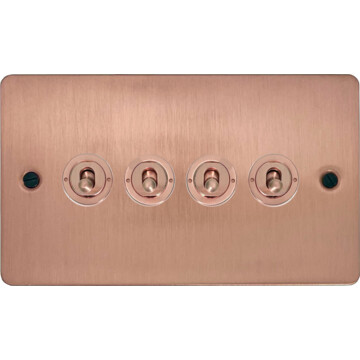 flat rose gold toggle switch (4 gang/rose gold toggle) front fc0725