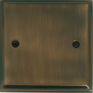 deco antique brass single blank plate front fc0825