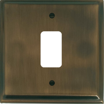 deco antique brass grid plate (1 gang) front fc0825