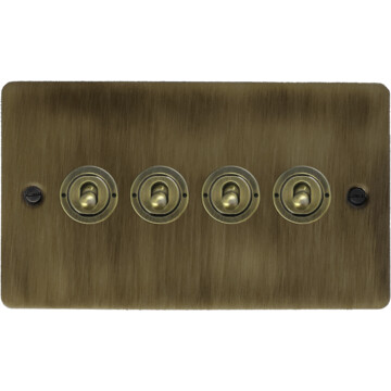 flat antique brass toggle switch (4 gang/antique brass toggle) front fc0825