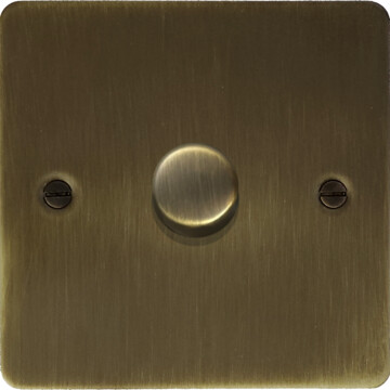 flat antique brass led dimmer (1 gang) front fc0825