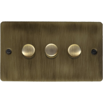 flat antique brass led dimmer (3 gang) front fc0825