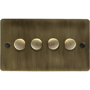 flat antique brass led dimmer (4 gang) front fc0825