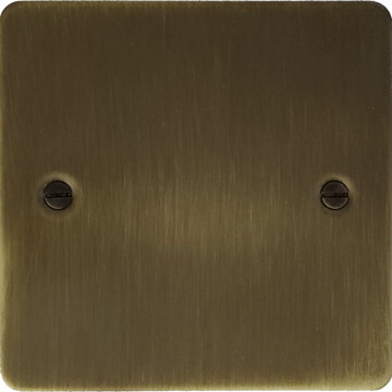 flat antique brass single blank plate front fc0825
