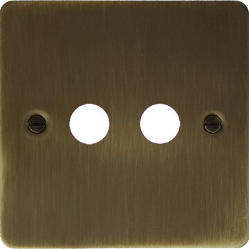 flat antique brass toggle grid plate (2 gang) front fc0825