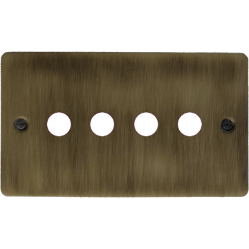 flat antique brass toggle grid plate (4 gang) front fc0825