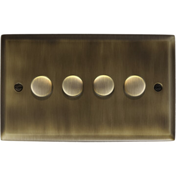 spectrum antique brass led dimmer (4 gang) front fc0825