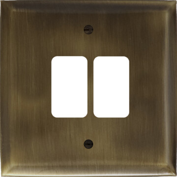 spectrum antique brass grid plate (2 gang) front fc0825