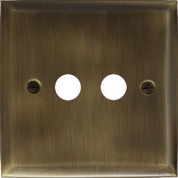 spectrum antique brass toggle grid plate (2 gang) front fc0825