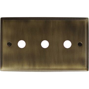 spectrum antique brass toggle grid plate (3 gang) front fc0825