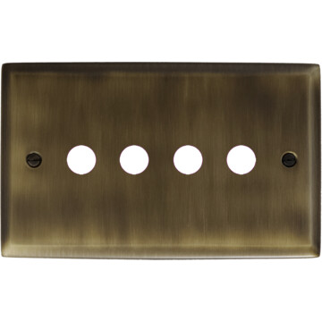 spectrum antique brass toggle grid plate (4 gang) front fc0825