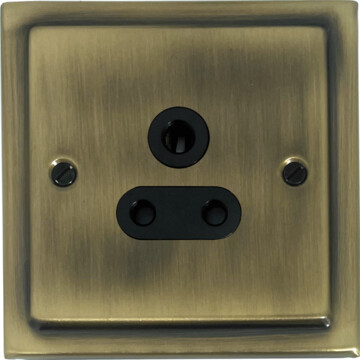 victorian light antique brass socket (5 amp 3 pin) front fc0825