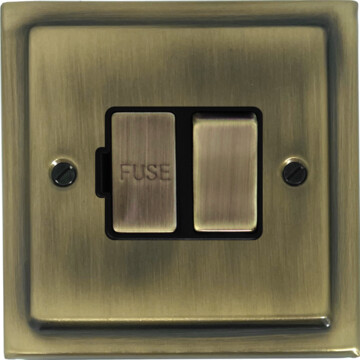 victorian light antique brass switched fused spur front fc0825
