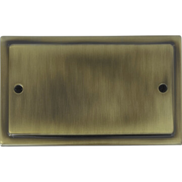 victorian light antique brass double blank plate front fc0825