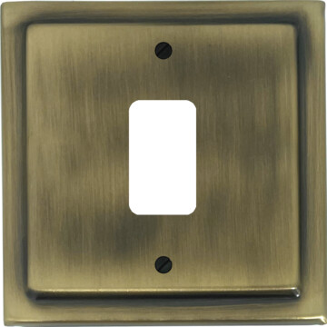 victorian light antique brass grid plate (1 gang) front fc0825