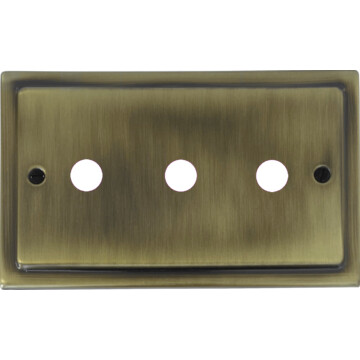 victorian light antique brass toggle grid plate (3 gang) front fc0825