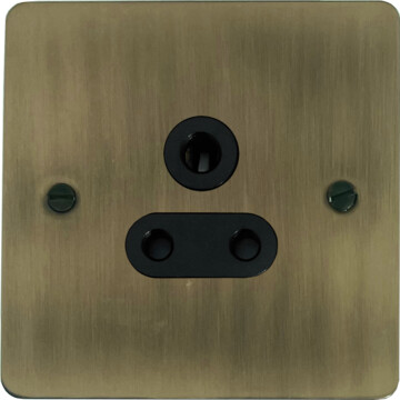 flat light antique brass socket (5 amp 3 pin) front fc0825