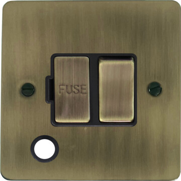 flat light antique brass spur with flex outlet front fc0825