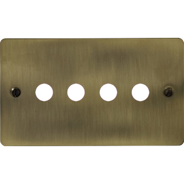 flat light antique brass toggle grid plate (4 gang) front fc0825