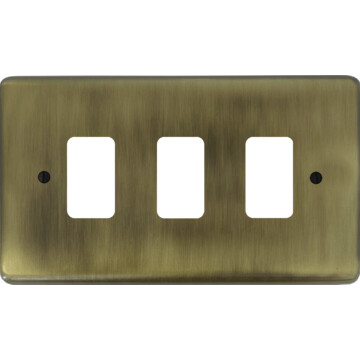 contour light antique brass grid plate (3 gang) front fc0825