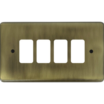 contour light antique brass grid plate (4 gang) front fc0825