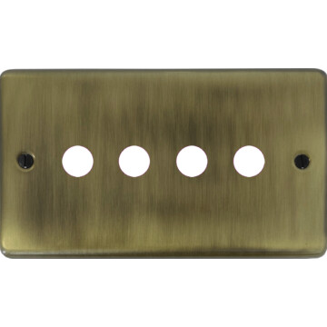 contour light antique brass toggle grid plate (4 gang) front fc0825