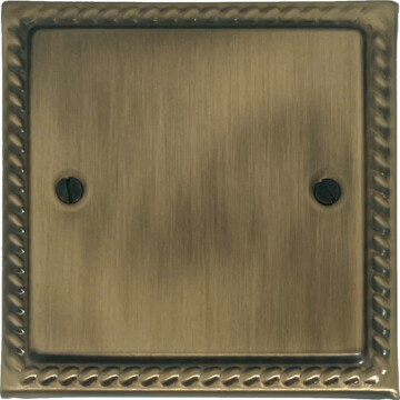 georgian light antique brass blank plate (single plate) front fc0825