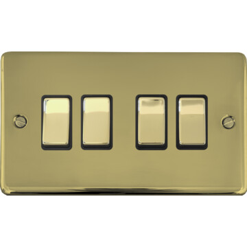 contour polished brass light switch (4 gang/brass switches) front fc0825