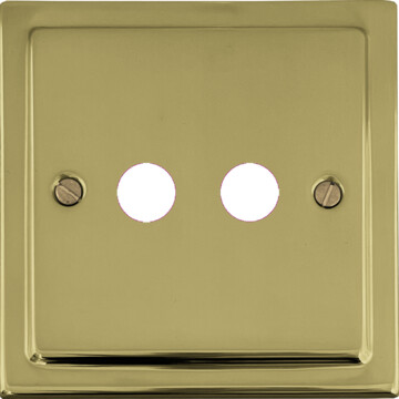 victorian polished brass toggle grid plate (2 gang) front fc0825