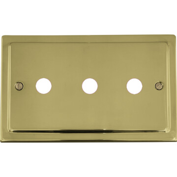 victorian polished brass toggle grid plate (3 gang) front fc0825