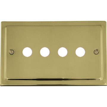 victorian polished brass toggle grid plate (4 gang) front fc0825