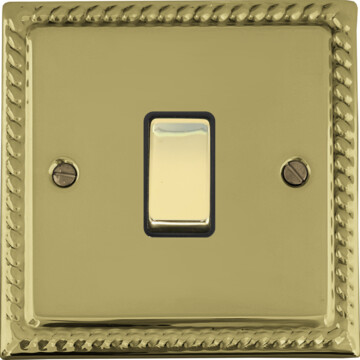 georgian polished brass switch (1 gang) front fc0825