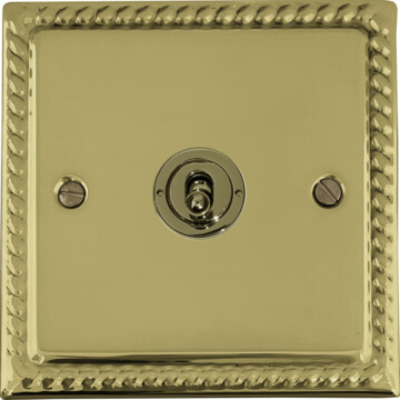 georgian polished brass toggle (1 gang) front fc0825