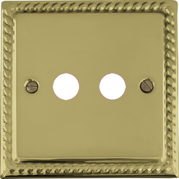 georgian polished brass toggle grid plate (2 gang) front fc0825