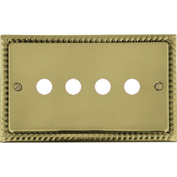 georgian polished brass toggle grid plate (4 gang) front fc0825