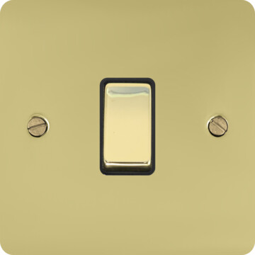 flat polished brass light switch (1 gang/brass switch) front fc0825