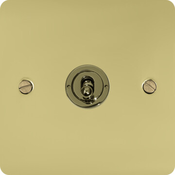 flat polished brass toggle switch (1 gang) front fc0825