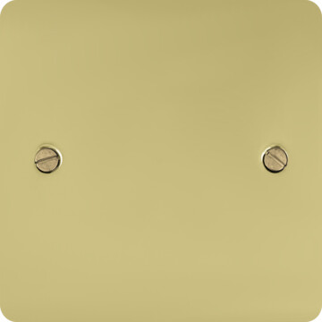 flat polished brass single blank plate front fc0825