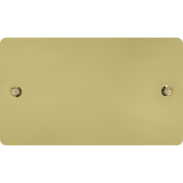 flat polished brass double blank plate front fc0825