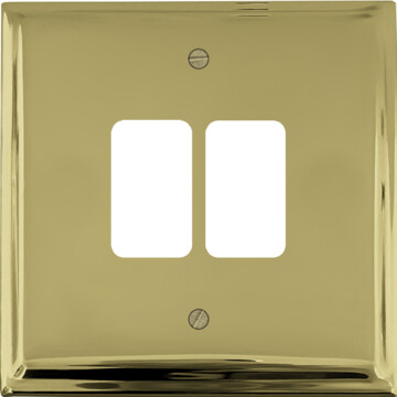 deco polished brass grid plate (2 gang) front fc0825