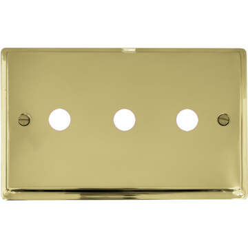 deco polished brass toggle grid plate (3 gang) front fc0825